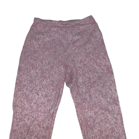 Gymshark Women's S Small Leggings Cropped Pink White Space Dye High Waist - Picture 2 of 7